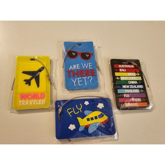 4 Pack TSA Approved, Kids Luggage Tags for suitcases Cute Travel Name Tag - Picture 6 of 10